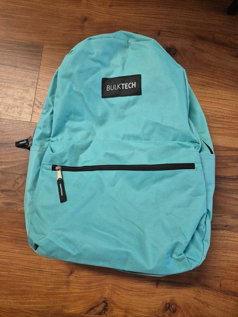 Bulktech Teal Blue Casual School Bookbag Laptop Backpack 17" HAS STAINS s16